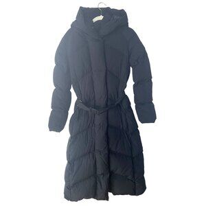 Canada Goose Black Puffer Hooded Belted Long Down Coat Womens